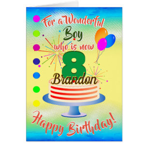 FUN BIRTHDAY BOY BLUE / GELB PERSONALISIERT