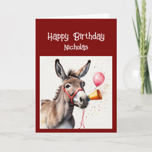 Fun Birthday Donkey Individuelle Name Tierischer S Feiertagskarte