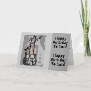 Fun, birthday greeting for brother, guitar. karte