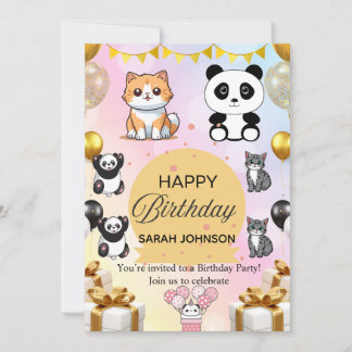 Fun Birthday Party Invitation | Colorful Modern  Einladung