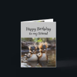 Fun Birthday Wonderful Friend Niedliche Vögel Karte<br><div class="desc">Spaß Geburtstag Wunderbarer Freund Niedliche Vögel mit wirklich schlechten Haaren</div>