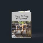 Fun Birthday Wonderful Friend Niedliche Vögel Karte<br><div class="desc">Spaß Geburtstag Wunderbarer Freund Niedliche Vögel mit wirklich schlechten Haaren</div>