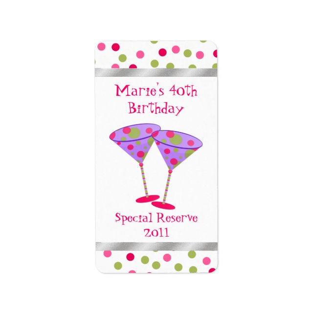 Fun Birthday Zuhause Made Wine Labels Adressaufkleber (Vorne)