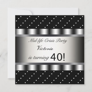 Fun Black 40. Geburtstag Party Einladung