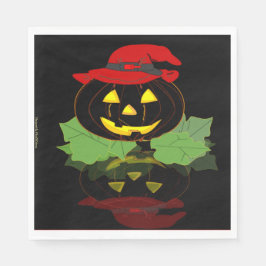 Fun Black and Orange Halloween-Party Serviette
