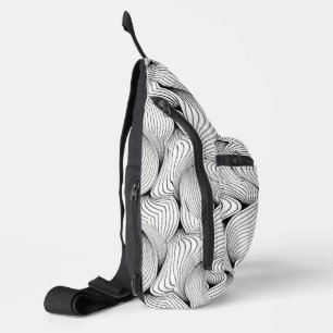 Fun Black and White Interwoven Lines Crossbody Bag
