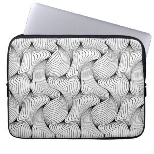 Fun Black and White Interwoven Lines Laptopschutzhülle