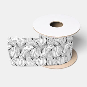 Fun Black and White Interwoven Lines Satinband