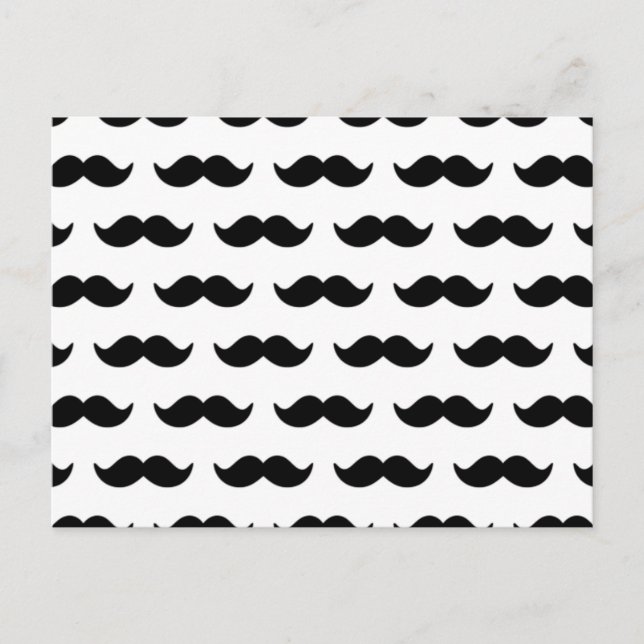 Fun Black and White Mustache Muster 1 Postkarte (Vorderseite)