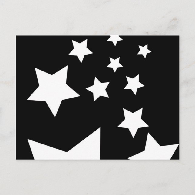 Fun Black and White Star Design Postkarte (Vorderseite)