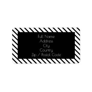 Fun Black and White Strip Address Aufkleber Adressaufkleber