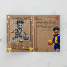Fun Black Boys Basketball Word Suche Geburtstag