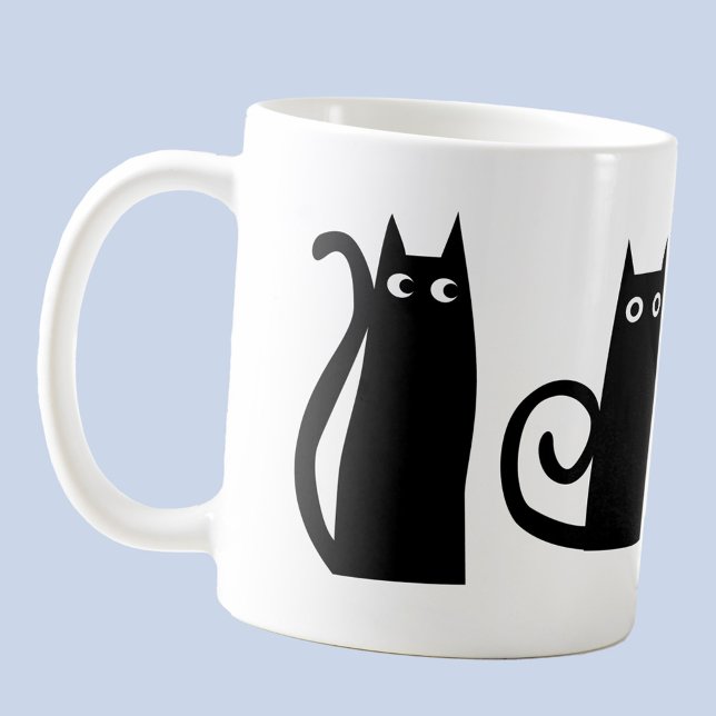 Fun Black Cat Kaffeetasse (Fun Black Cat coffee mug for animal lovers)