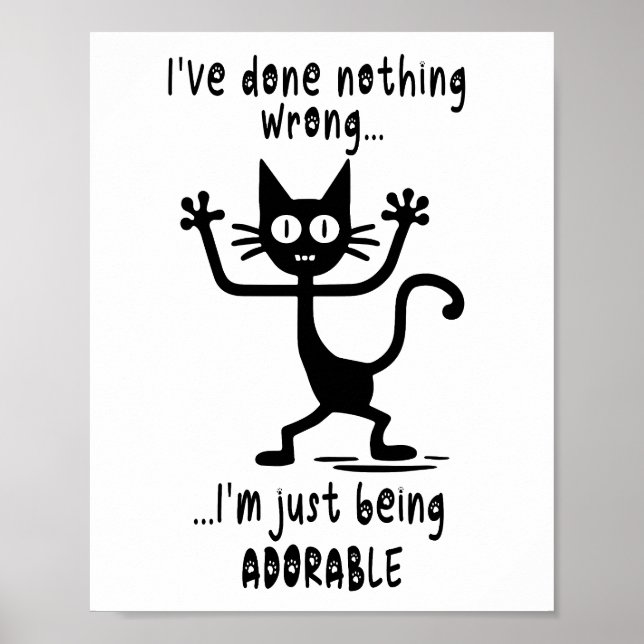 Fun Black Cat Meme Funny Cat Puns Poster (Vorne)