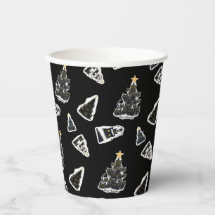 Fun Black Cat Meowy Weihnachtsbaum Pappbecher