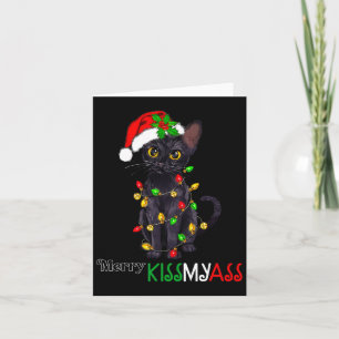 Fun Black Cat Merry Kissmy Xmas Pajamas Chritsmas Karte