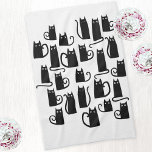 Fun Black Cats Geschirrtuch<br><div class="desc">Spaß und glückliche kleine schwarze Katzen. Originelle Kunst von Nic Squirrell.</div>