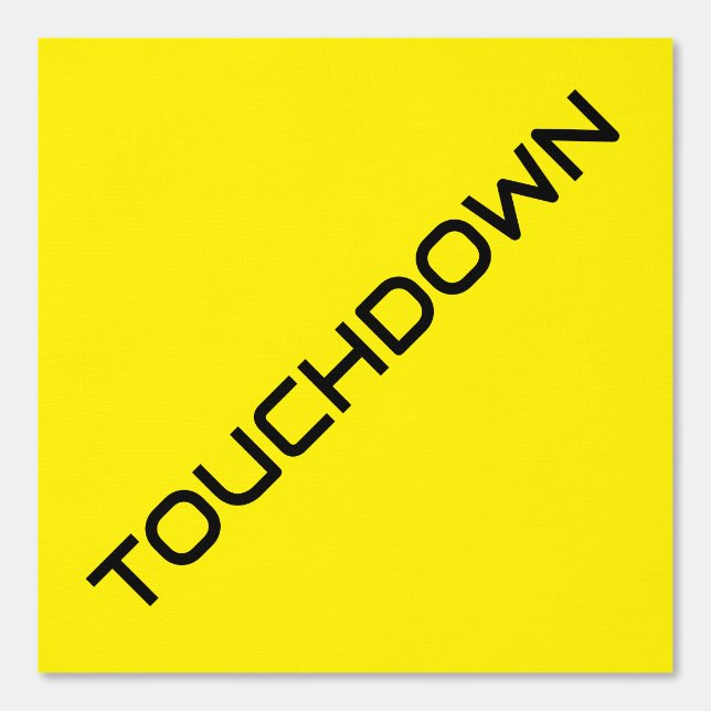 Fun Black Diagonal TOUCHDOWN Text auf Hellgelb Tapete (Vorderseite)