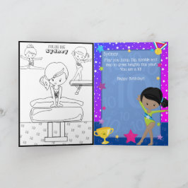 Fun Black Girls Gymnastik Färben Seite Geburtstag Karte