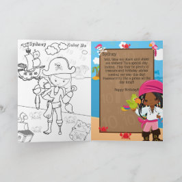 Fun Black Girls Pirate Color Me Happy Geburtstag Karte