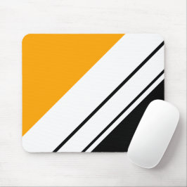 Fun Black Golden Yellow White Sleant Racing Streif Mousepad