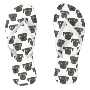 Fun Black Labrador Retriever Dog Flip Flops
