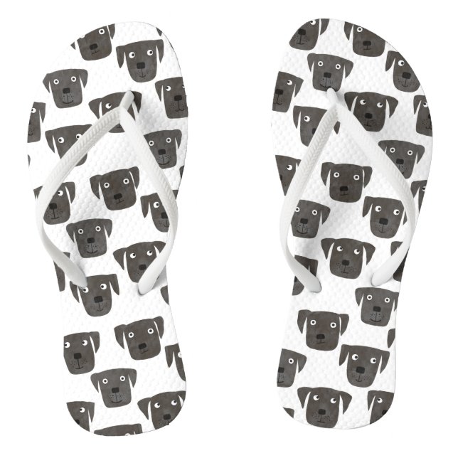 Fun Black Labrador Retriever Dog Flip Flops (Fußbett)