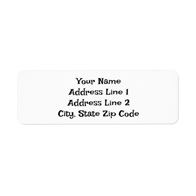 Fun Black Letters on White, Schlicht Address Label (Vorne)