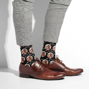 Fun Black Newlywed Couple Foto Pattern Socken