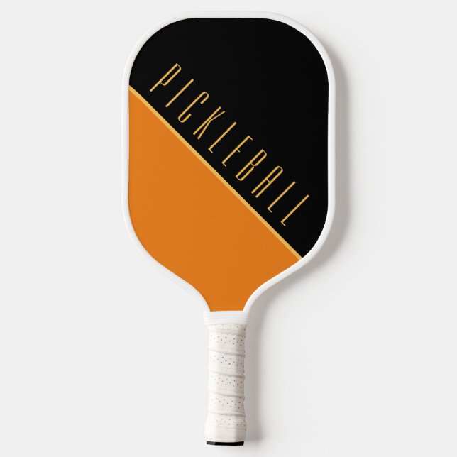 Fun Black Orange Blue Diagonal Slant Pickleball Pickleball Schläger (Rückseite)