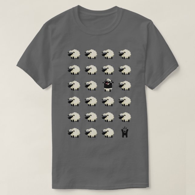 Fun Black Sheep HappyMe T-Shirt (Design vorne)
