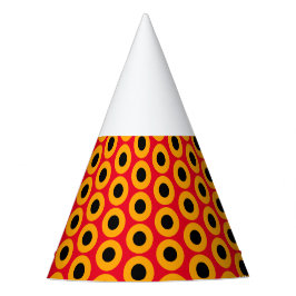Fun Black Yellow Orange Red Concentric Circles Partyhütchen