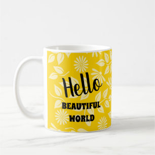 Fun-Blätter Daisies Muster Bright Yellow Template Kaffeetasse