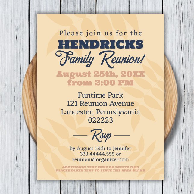 Fun, blau und pastellfarben Wiedersehen Save the D Postkarte (Family Reunion Invitation)