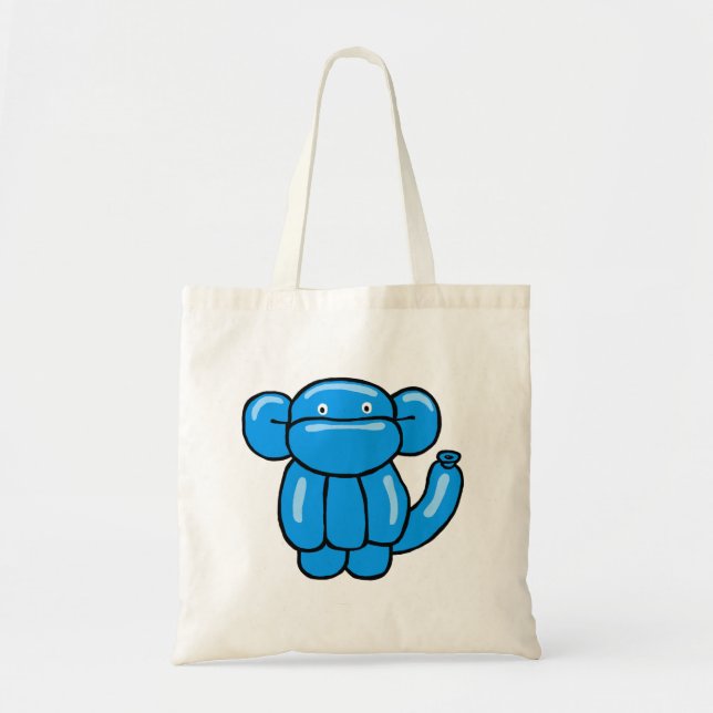 Fun blauer Ballon Tier Affen Design Tragetasche (Vorne)