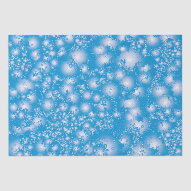 Fun BLUE Abstrakt Ink Super Splash Muster Seidenpapier (Vorderseite)