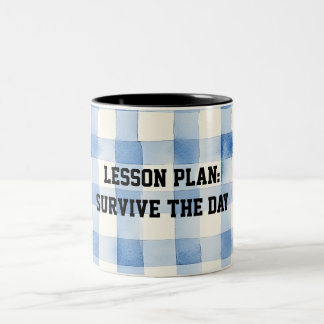 Fun Blue and White Sarcastic quote for teachers Zweifarbige Tasse