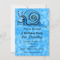 Fun Blue Cartoon Geburtstag Smilch Schnecke Aqua B