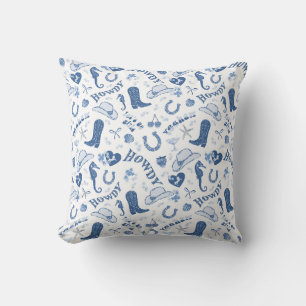 Fun Blue Coastle Cowgirl Muster Kissen