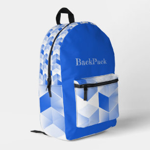 Fun Blue Cubes, gestörte Personalisierung Bedruckter Rucksack