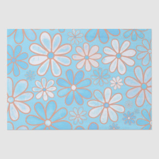 Fun Blue Daises. Seidenpapier