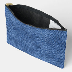 Fun Blue Denim Muster Zubehörtasche