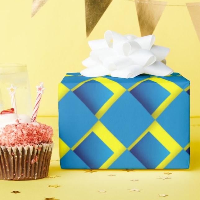 Fun Blue Dimensional Geschenkpapier (Geburtstagsparty)