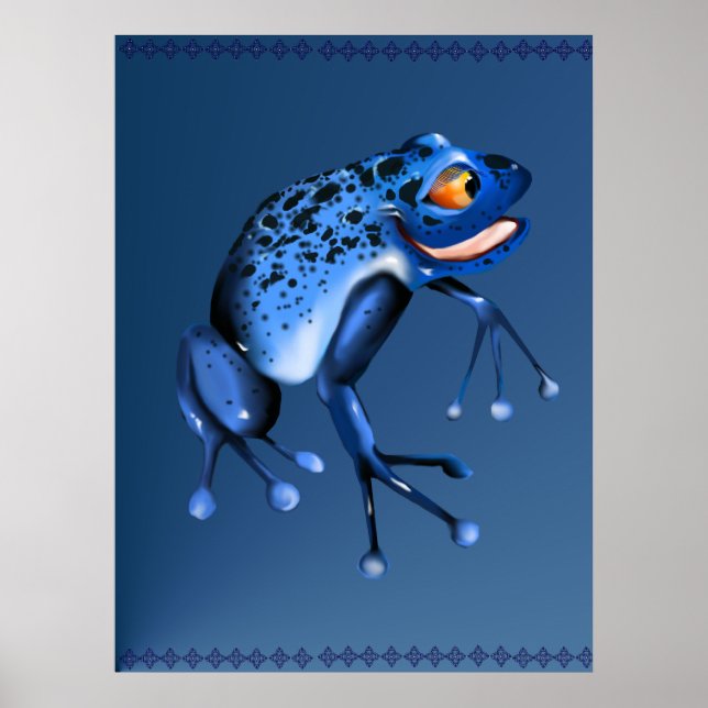 Fun Blue Frog Poster (Vorne)