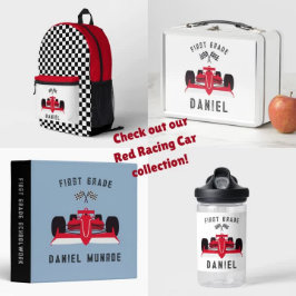 Fun Blue Kids Red Racing Car Badematte