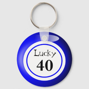Fun Blue Lucky Number Bingo Ball Thema Schlüsselanhänger