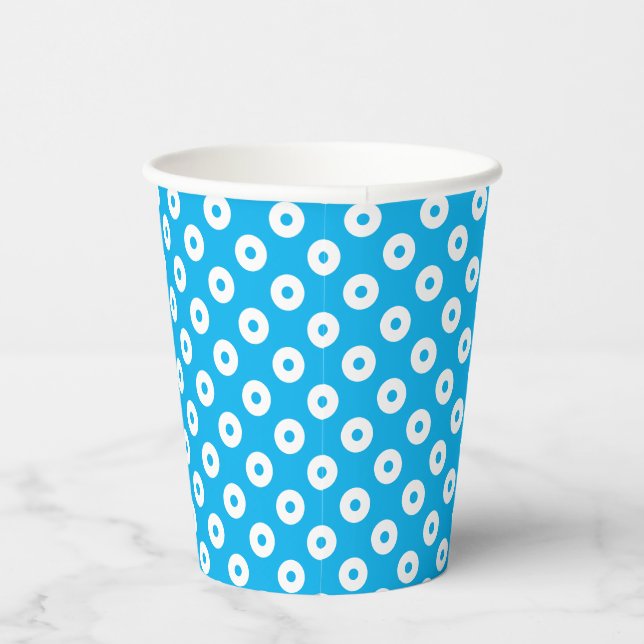Fun Blue mit Blue und White Polka-Dots Pappbecher (Rechts)