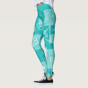Fun Blue School Lehrer Student ABC Leggings