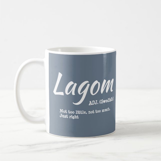 Fun Blue Swedish Lagom Definition Tasse (Links)