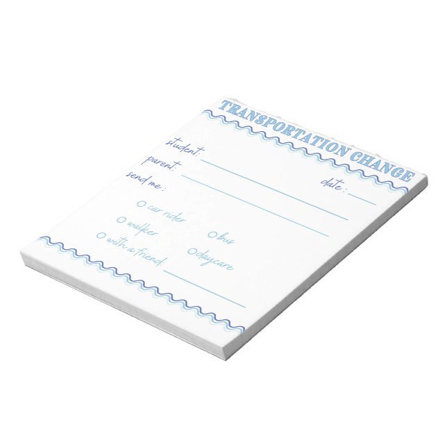 Fun Blue Transportation ändern Notepad Notizblock (Rotiert)
